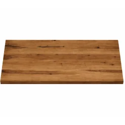 Table extensible bois brun bords droits pied noir fin 220 cm PALERME