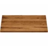 Table extensible bois brun bords droits pied noir 220 cm PALERME