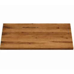Table extensible bois brun bords droits pied bois 220 cm PALERME