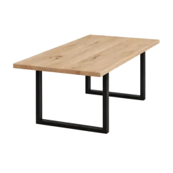 Table extensible bois de chêne blanc pieds en U 240 cm PALERME