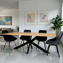 Table extensible bois de chêne huilé bords arrondis 220 cm HAVEN