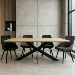Table extensible bois de chêne blanc bords arrondis 200 cm HAVEN