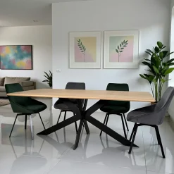 Table extensible bois de chêne blanc bords arrondis 200 cm HAVEN
