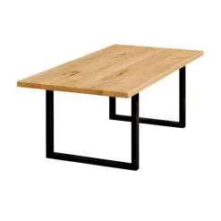 Table extensible bois de chêne huilé pieds en U 220 cm PALERME