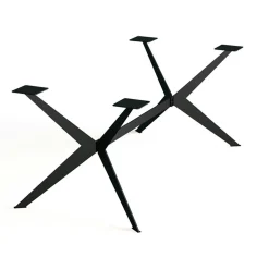 Table extensible bois grisé bords droits pied graphique 220 cm PALERME