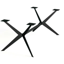 Table extensible bois grisé bords droits pied graphique 180 cm PALERME