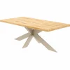 Table extensible bois huilé bords droits pied grège fin 200 cm PALERME