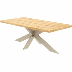 Table extensible bois huilé bords droits pied grège fin 200 cm PALERME