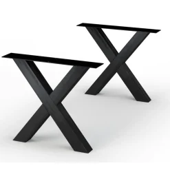 Table extensible bois huilé bords droits pieds en X 200 cm PALERME