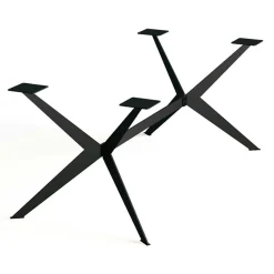 Table extensible bois huilé bords droits pied graphique 180 cm PALERME