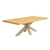 Table extensible bois huilé bords droits pied grège 180 cm PALERME