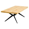 Table extensible bois huilé bords droits pied graphique 220 cm PALERME