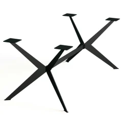 Table extensible bois huilé bords droits pied graphique 200 cm PALERME