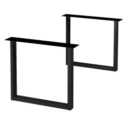 Table extensible chêne blanc bords biseautés pieds en U 180 cm PALERME