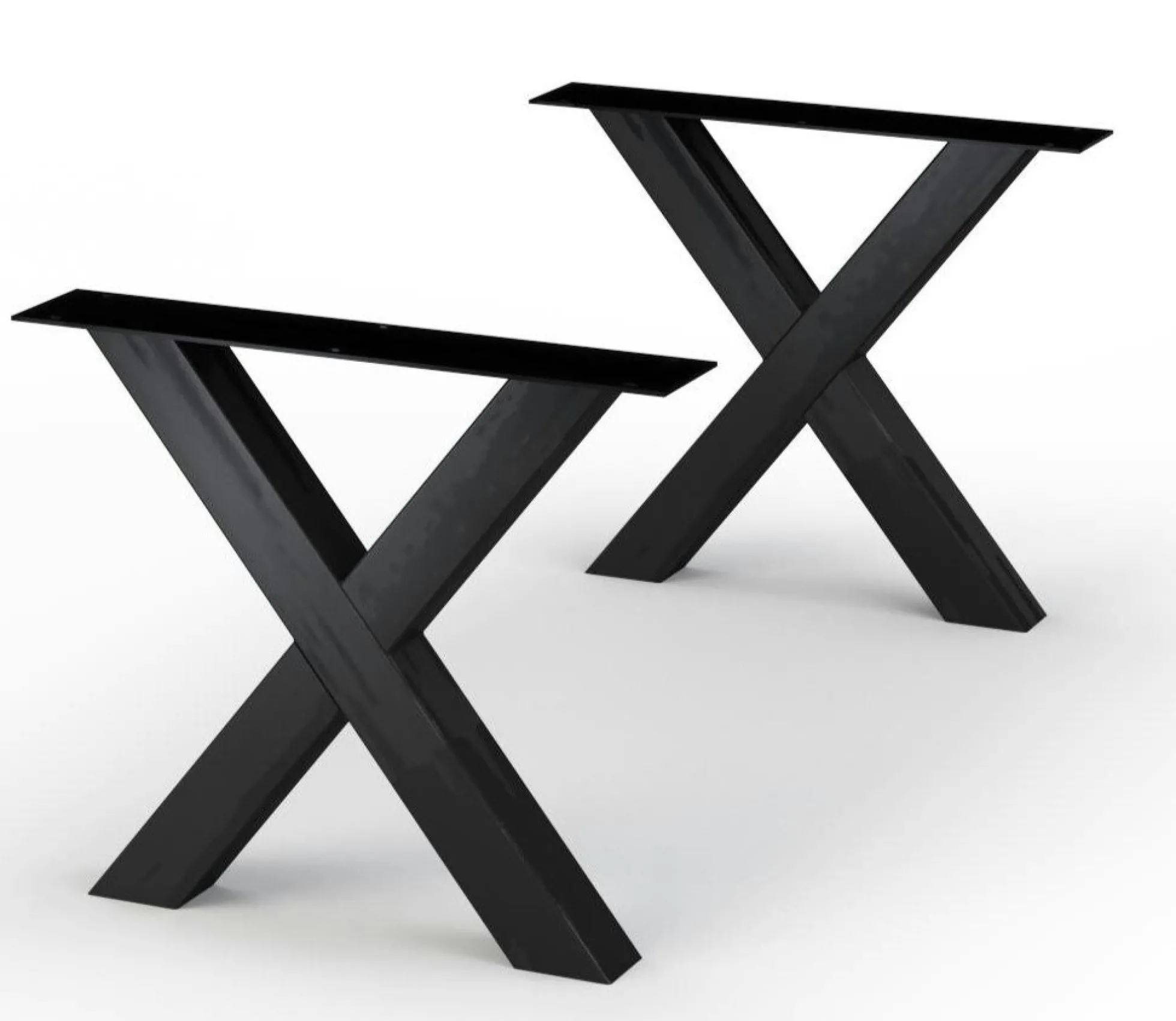 Table extensible chêne blanc bords naturels pieds en X 200 cm PALERME