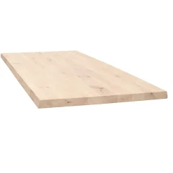 Table extensible chêne blanc bords naturels pieds verre 180 cm PALERME