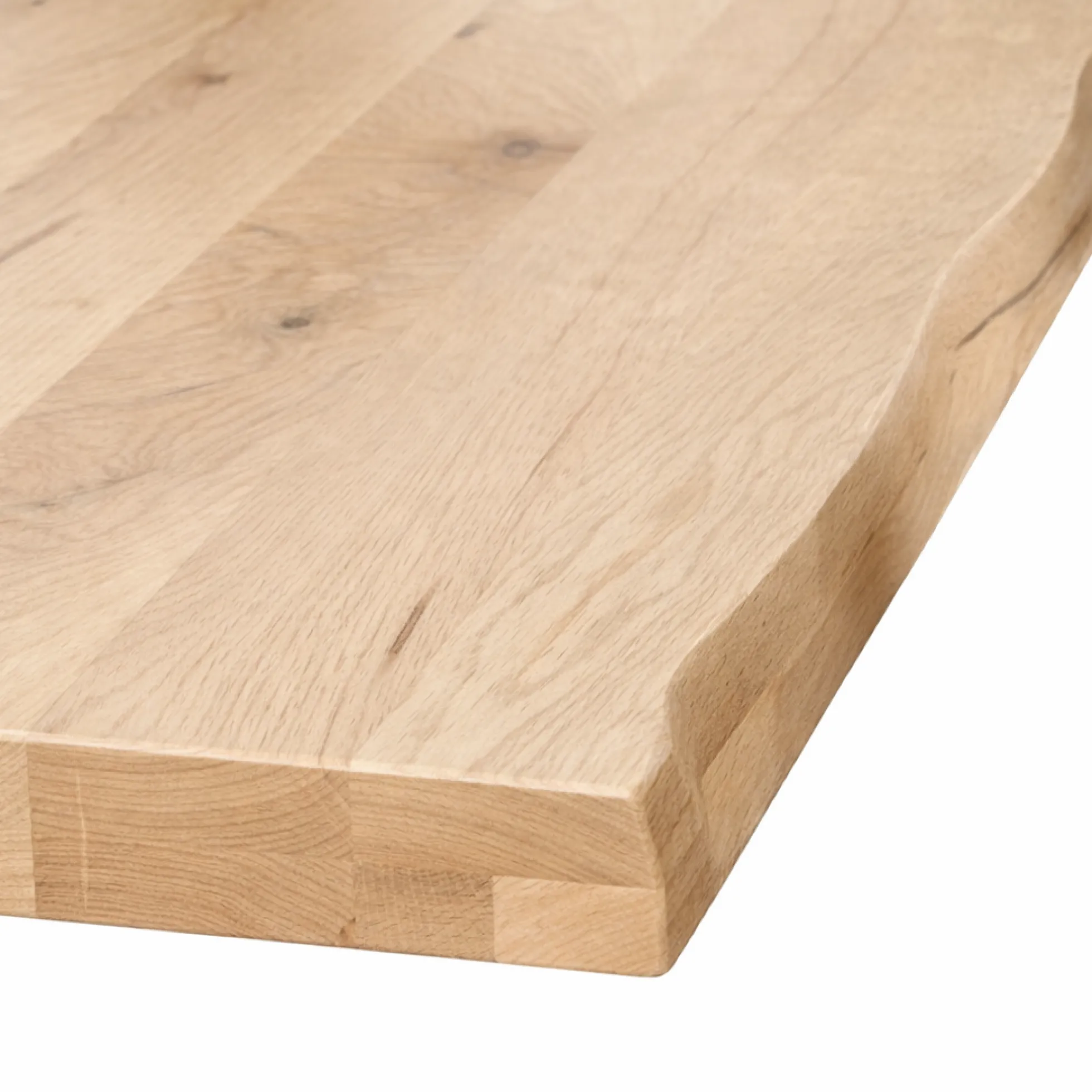 Table extensible chêne blanc bords naturels pied graphique 220 cm PALERME
