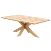 Table extensible chêne blanc bords biseautés pied bois 220 cm PALERME
