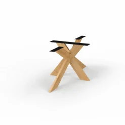 Table extensible chêne blanc bords biseautés pied bois 220 cm PALERME