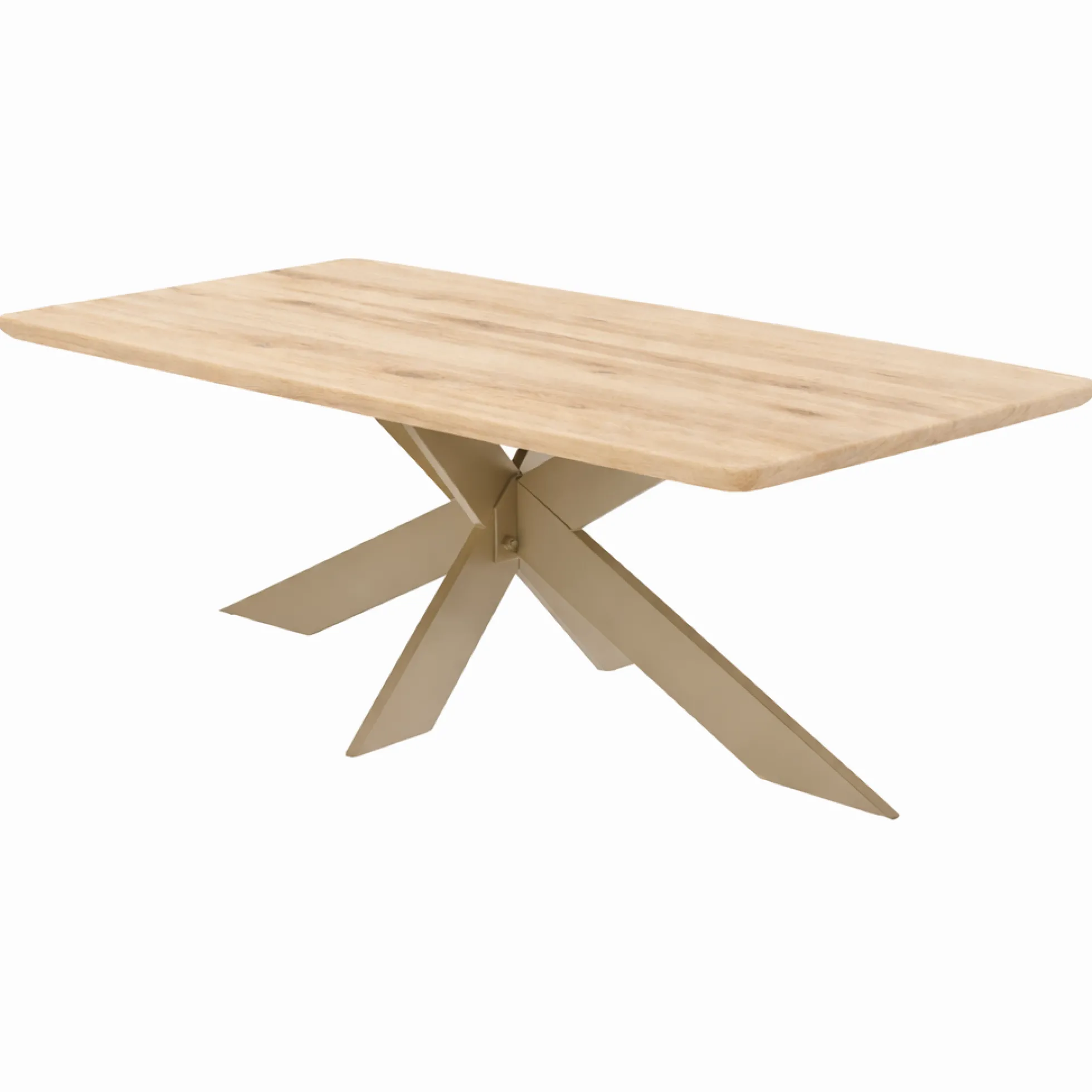 Table extensible chêne blanc bords biseautés pied grège fin 200 cm PALERME