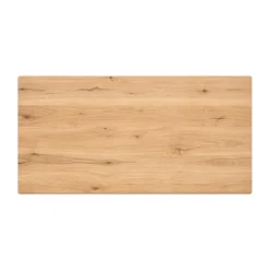 Table extensible chêne blanc bords biseautés pied noir 200 cm PALERME