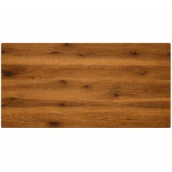 Table extensible chêne brun bords biseautés pied grège 180 cm PALERME