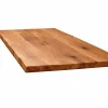 Table extensible chêne brun bords naturels pied noir 240 cm PALERME