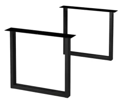 Table extensible chêne brun bords naturels pieds en U 180 cm PALERME