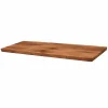 Table extensible chêne brun bords biseautés pieds en U 240 cm PALERME