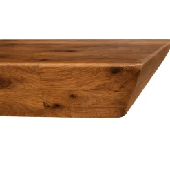 Table extensible chêne brun bords biseautés pieds en U 240 cm PALERME