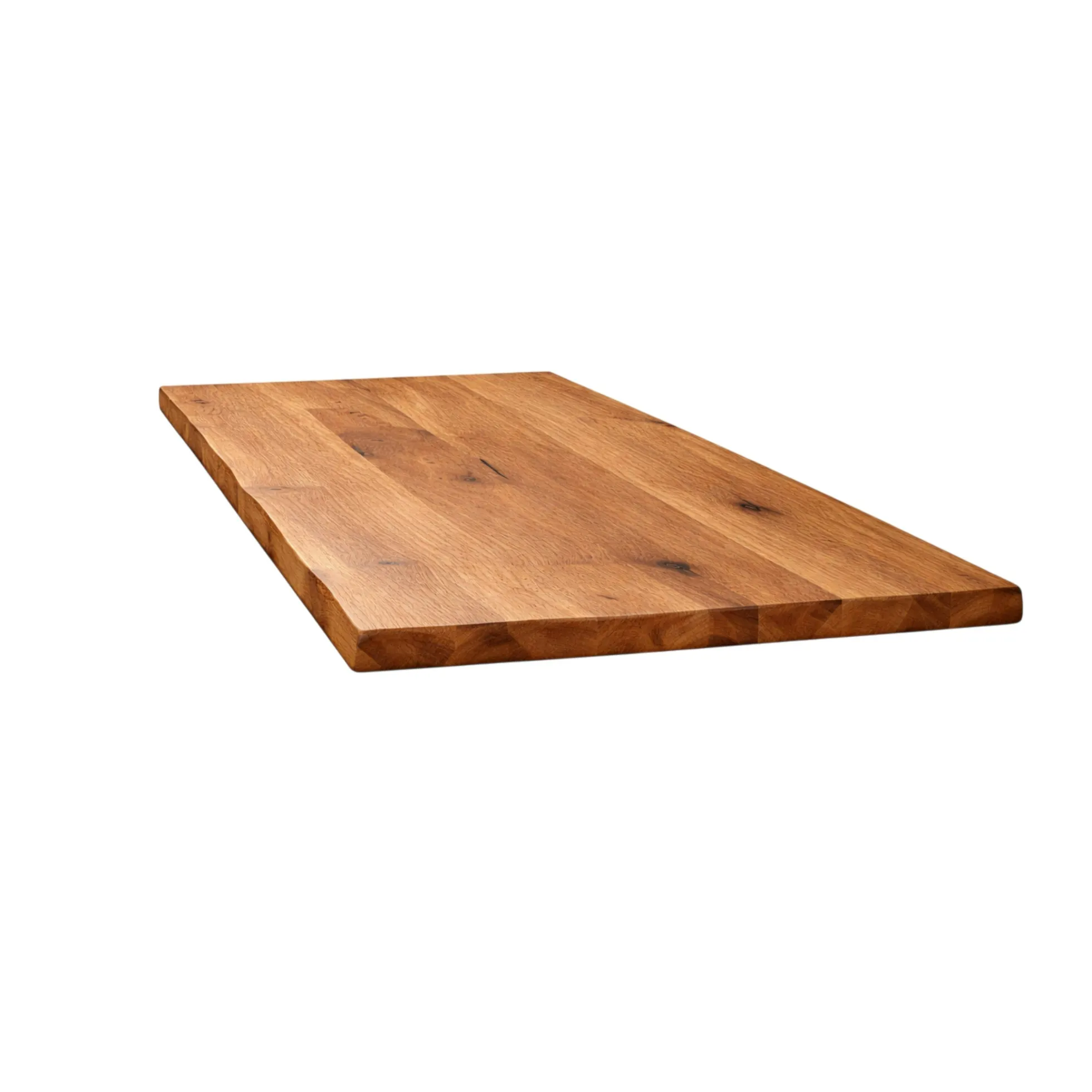 Table extensible chêne brun bords naturels pieds verre 200 cm PALERME