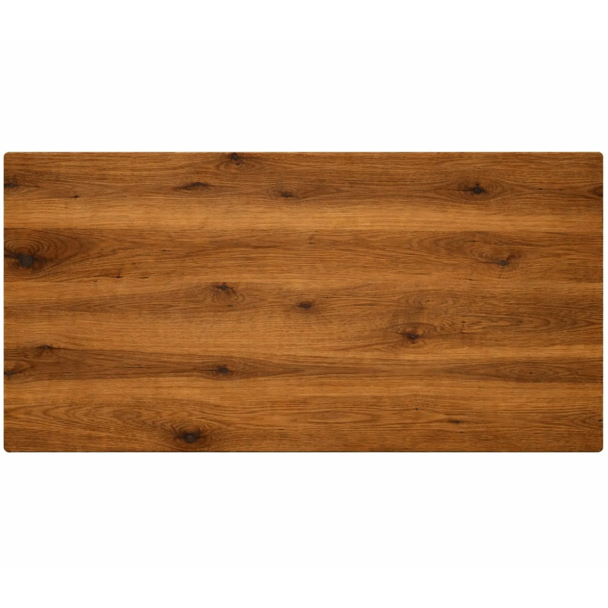 Table extensible chêne brun bords biseautés pied noir 240 cm PALERME