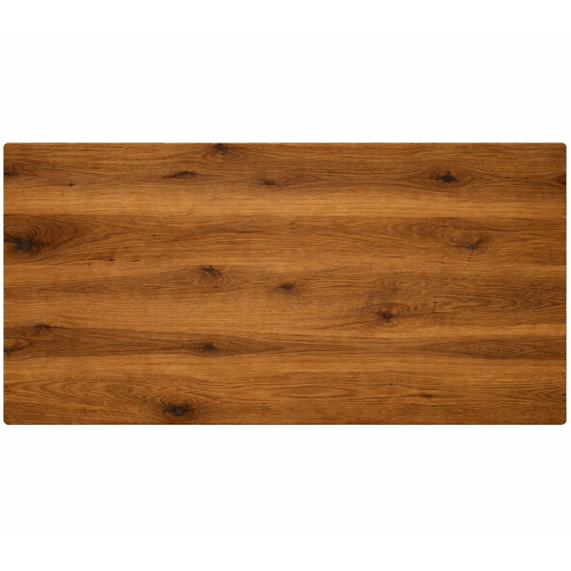 Table extensible chêne brun bords biseautés pied noir 180 cm PALERME