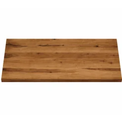 Table extensible chêne brun bords biseautés pied bois 240 cm PALERME
