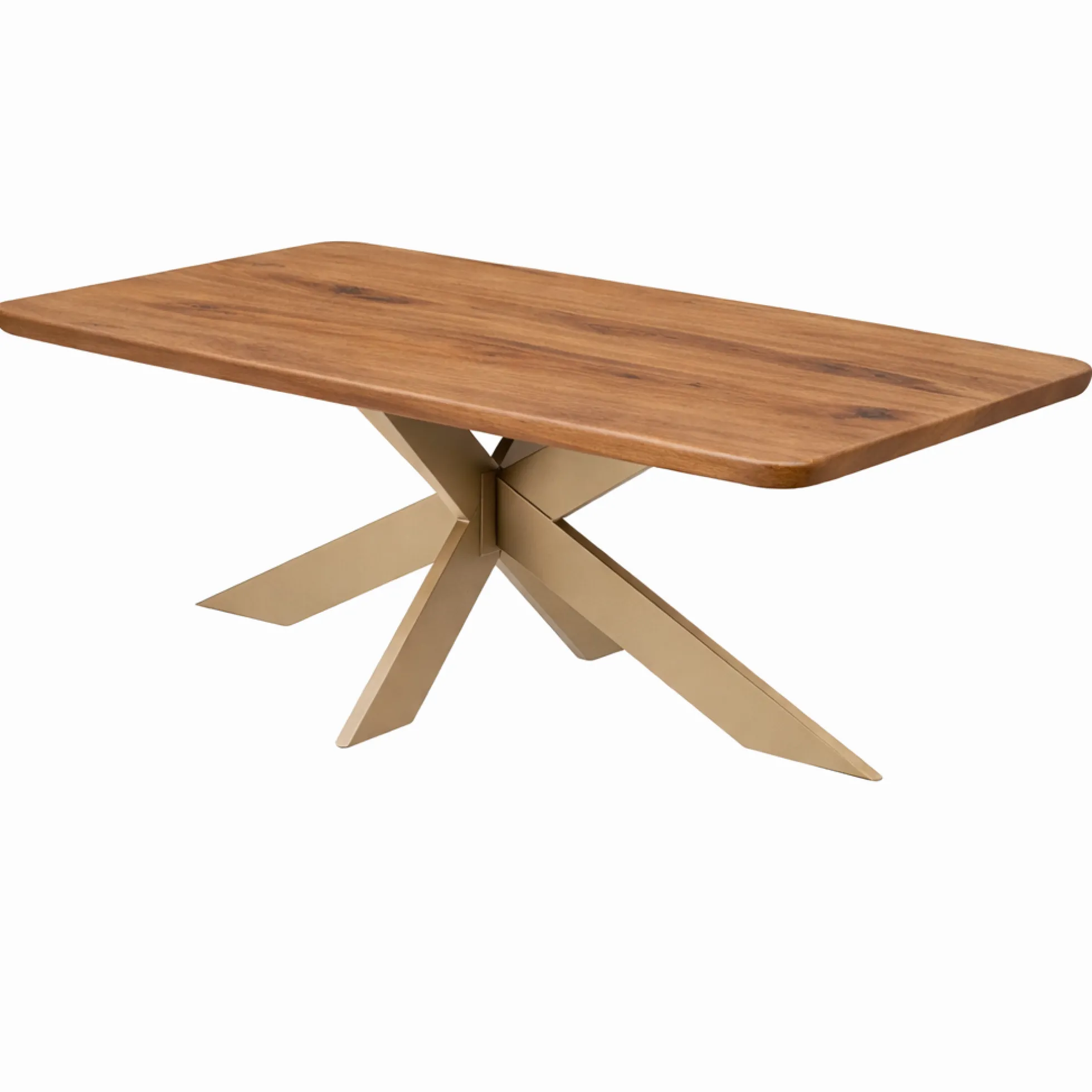 Table extensible chêne brun bords biseautés pied grège fin 240 cm PALERME