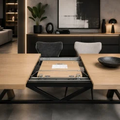 Table extensible chêne clair campagne chic 190-240 cm ALPINE
