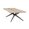 Table extensible chêne grisé bords naturels pied graphique 220 cm PALERME