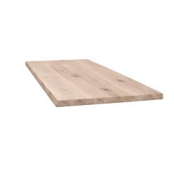 Table extensible chêne grisé bords naturels pied graphique 200 cm PALERME