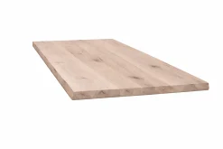 Table extensible chêne grisé bords naturels pieds en U 180 cm PALERME