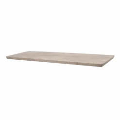Table extensible chêne grisé bords biseautés pied noir fin 240 cm PALERME