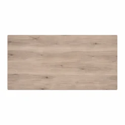 Table extensible chêne grisé bords biseautés pied graphique 220 cm PALERME