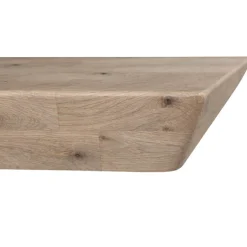 Table extensible chêne grisé bords biseautés pieds en U 220 cm PALERME