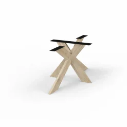 Table extensible chêne grisé bords biseautés pied bois 240 cm PALERME