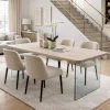 Table extensible chêne grisé bords biseautés pieds verre 240 cm PALERME