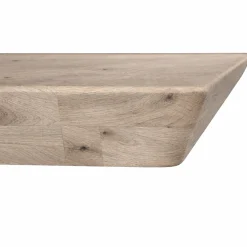 Table extensible chêne grisé bords biseautés pied graphique 180 cm PALERME