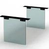 Table extensible chêne huilé bords biseautés pieds verre 220 cm PALERME
