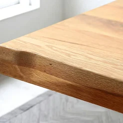 Table extensible chêne huilé bords naturels pied noir fin 220 cm PALERME