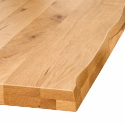Table extensible chêne huilé bords naturels pieds en U 220 cm PALERME