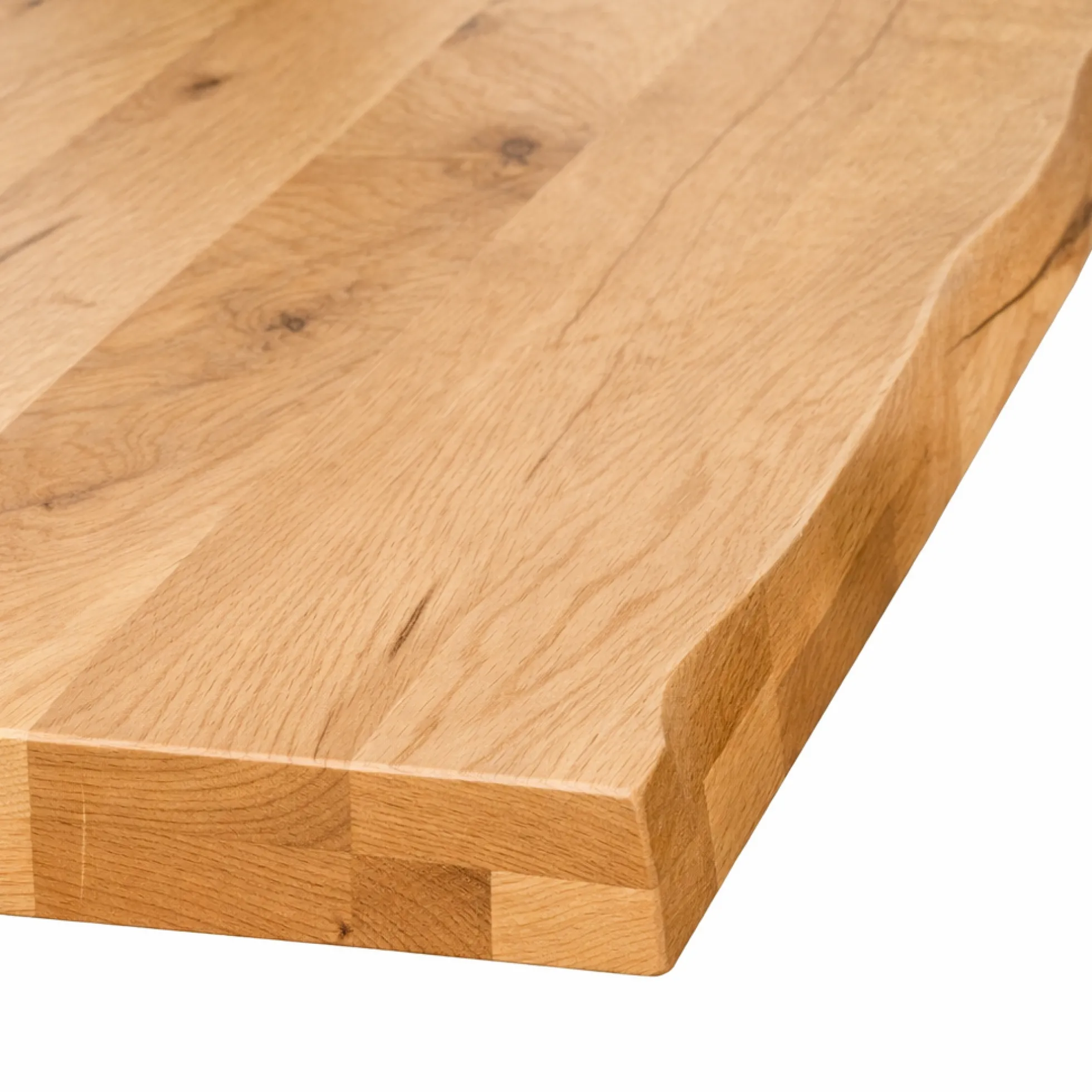 Table extensible chêne huilé bords naturels pied noir 240 cm PALERME