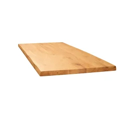 Table extensible chêne huilé bords naturels pieds verre 200 cm PALERME